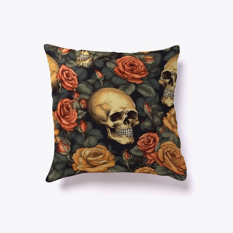 Skull and Roses All Over Print 