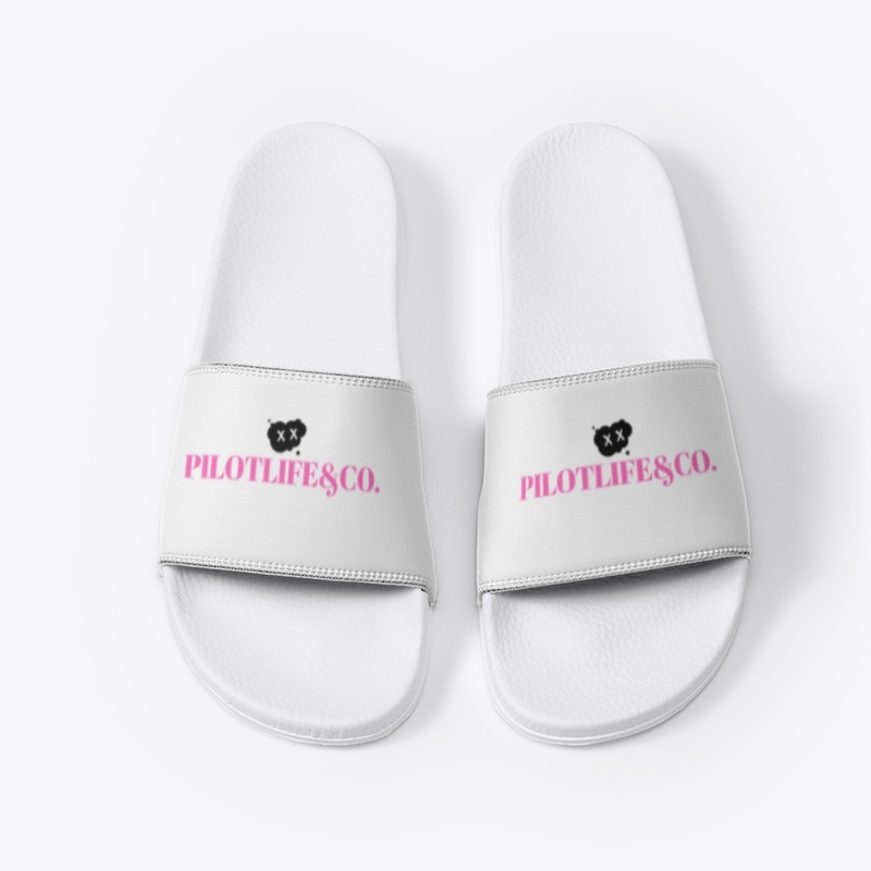 Flagship slides Pink Logo (Wht)
