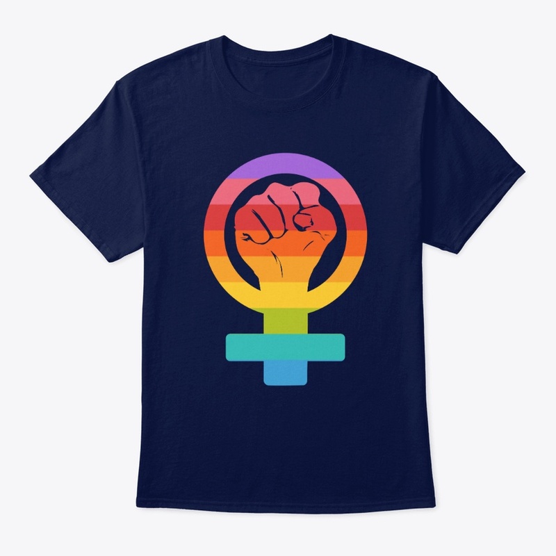 Colorful female activist symbol