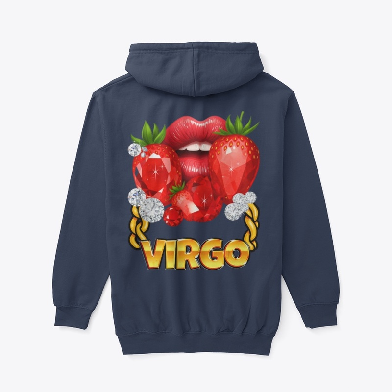 Virgo Zodiac Gold Chain Red Lips