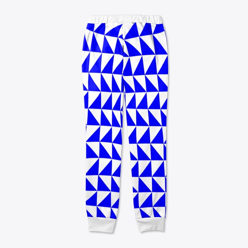 White and Blue Triangle Design 