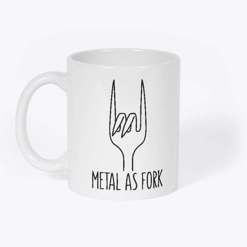 Metal as Fork Black Line Devil Horns