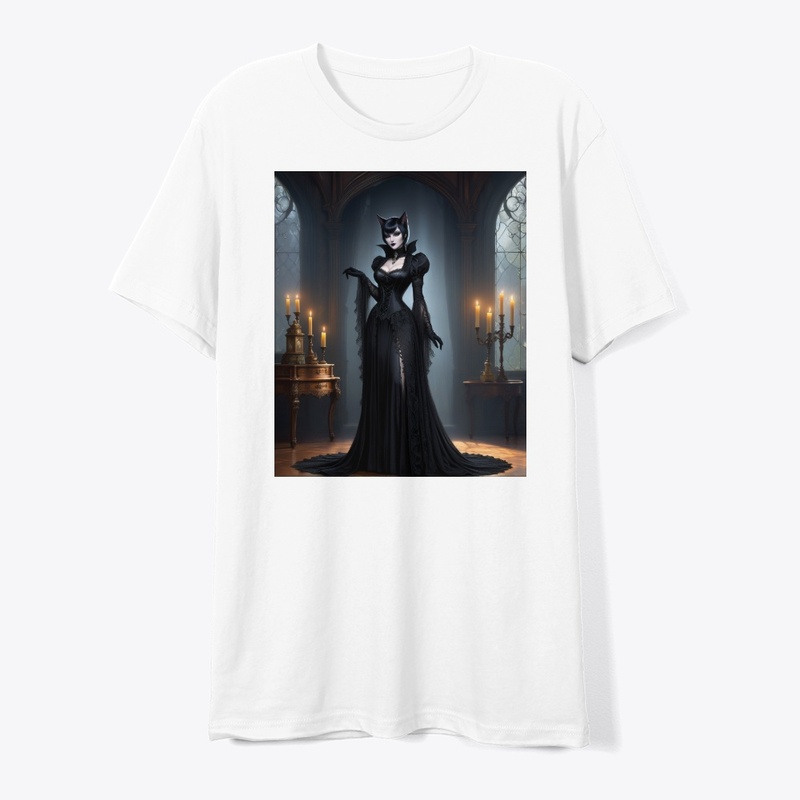Gothic Catwoman in Elegant Attire