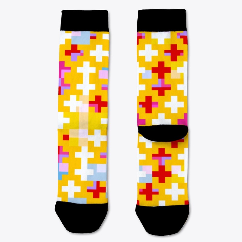 Abstract Multicolor Crosses Pattern