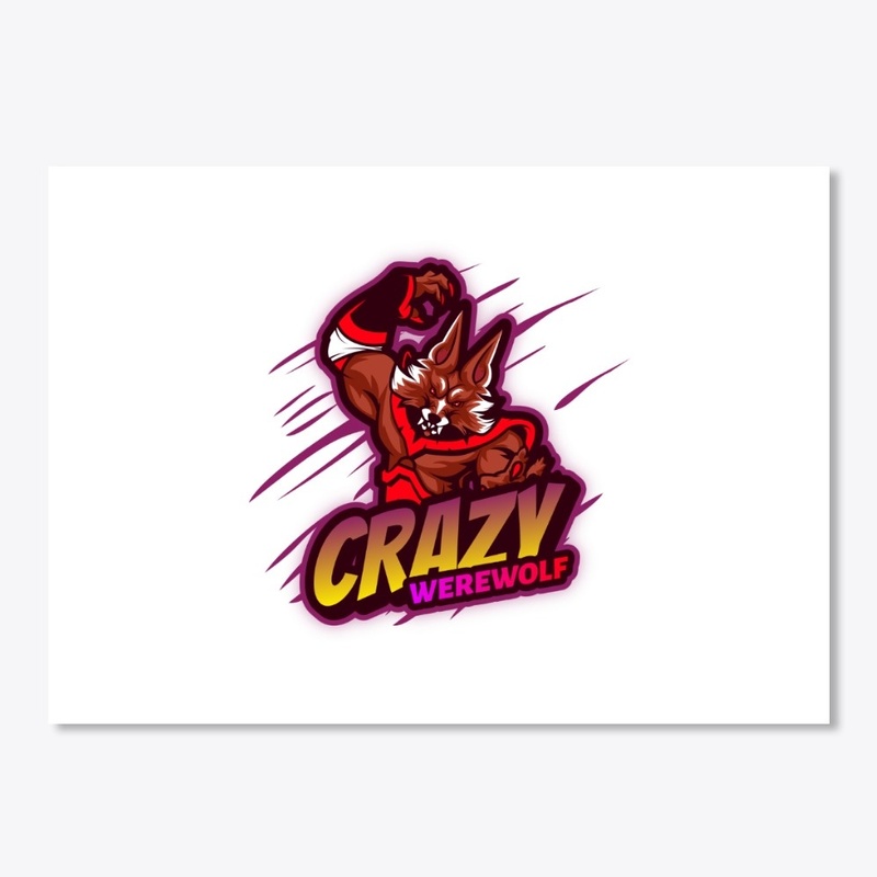 cartoon logo design: crazy werewolf