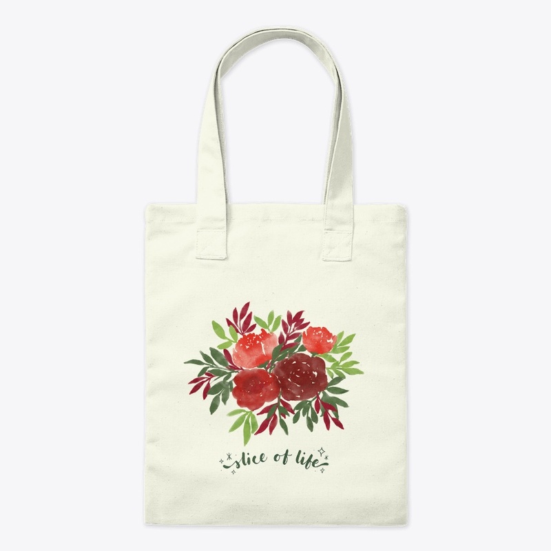 Bright Red Floral Artwork