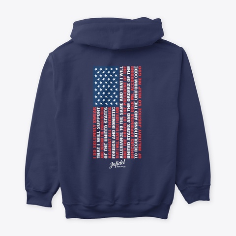 Oath Flag Navy T-Shirt Back