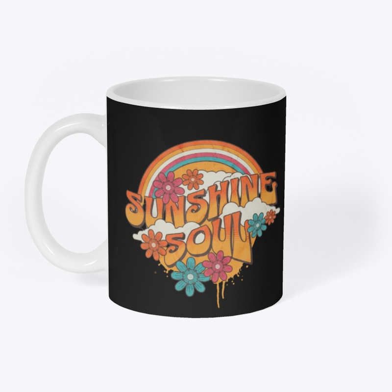 Retro Sunshine and Flower Sticker