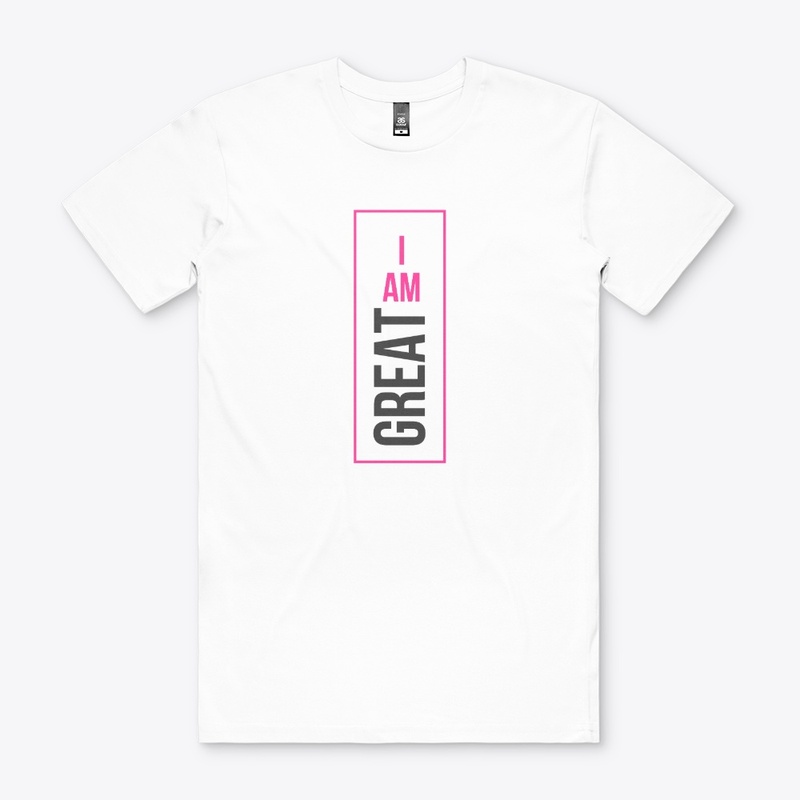 I am Great(Pink) White apparel