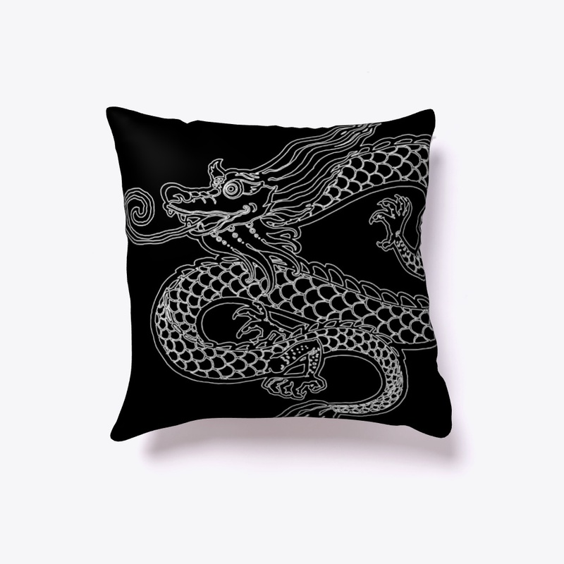 Dragon white outline design