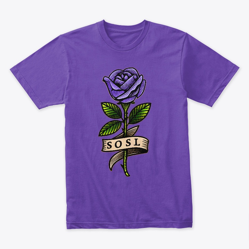 Single Rose tee in full color purple