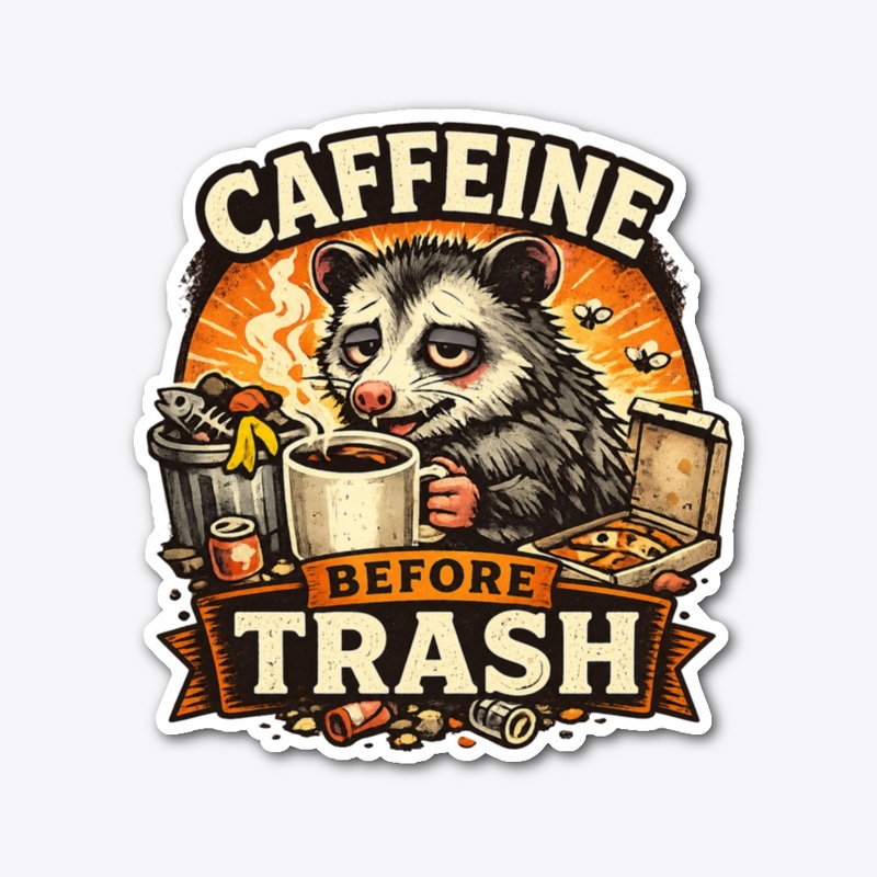 Caffeine Before Trash – Funny Opossum
