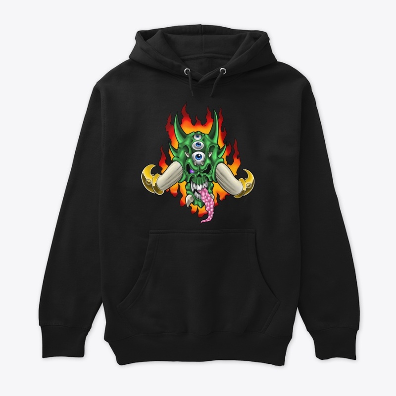 Original Flaming Skull Art. 