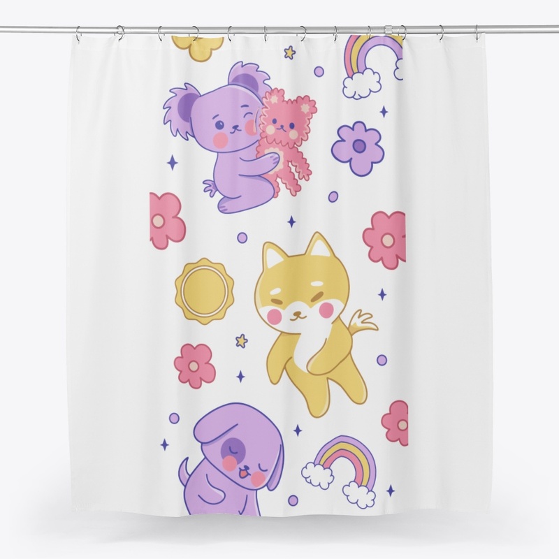 Kawaii Animals and  Rainbow