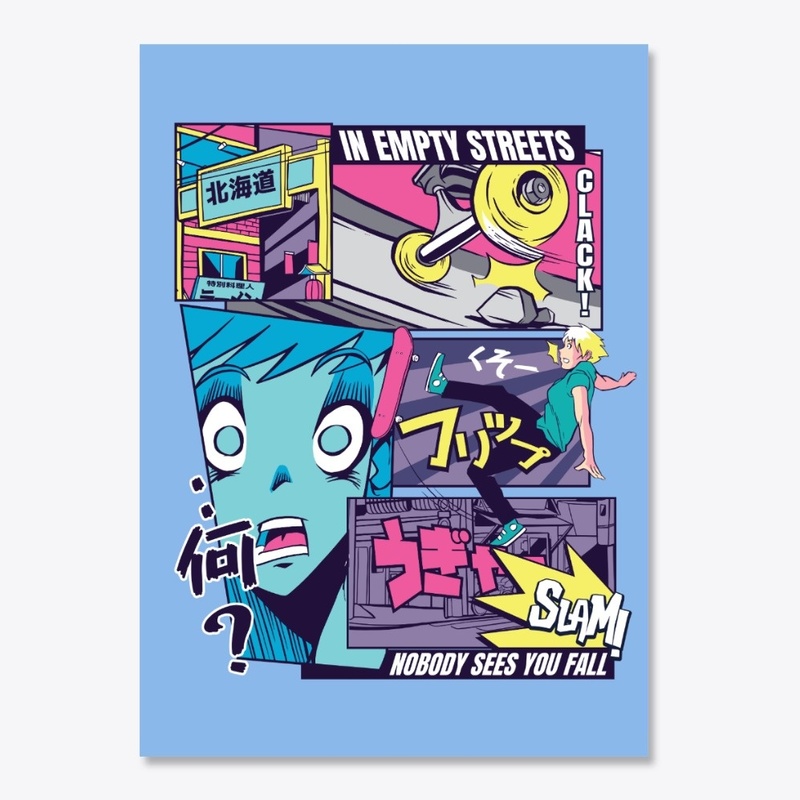 Anime Vaporwave Skater Fall Comic