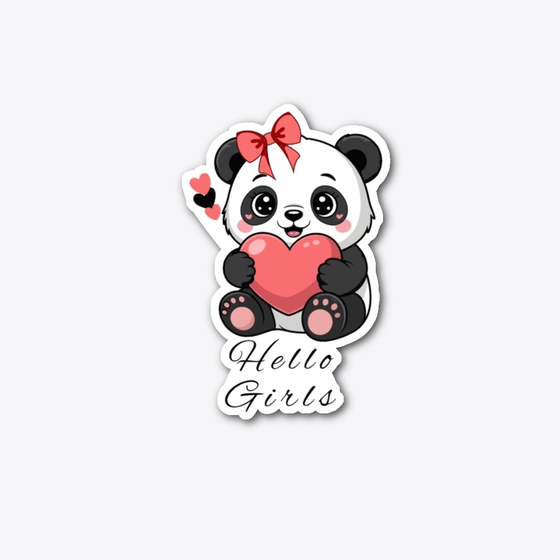 Hello Girls and Cute Panda