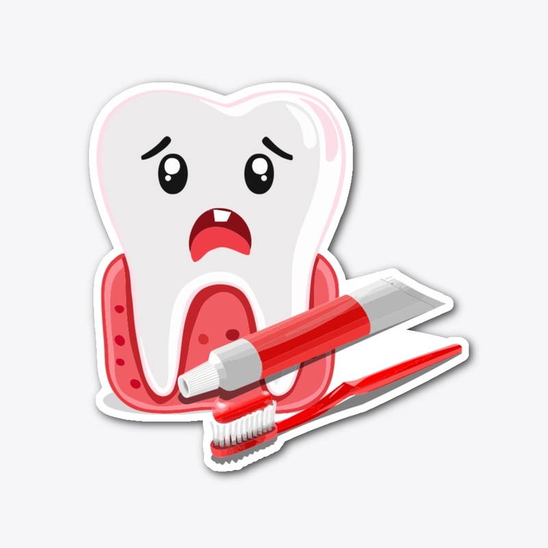 DENTAL, TOOTH, STICKER, KAWAII