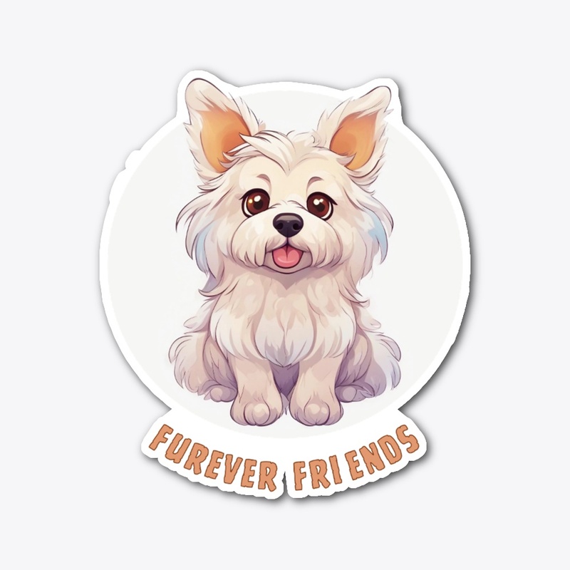 Furry Dog with Brown Eyes and Tongue Out