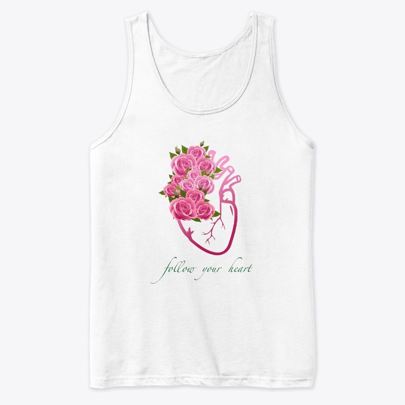 Follow Your Heart Art with Pink Roses