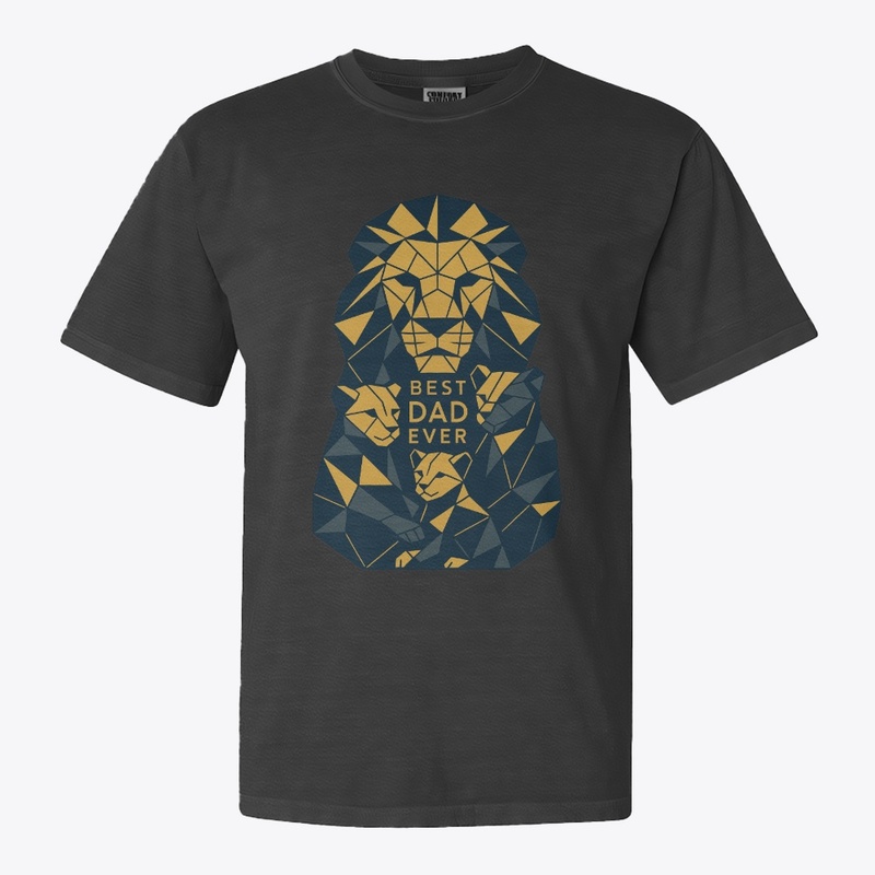 Best Dad Geometric Lion Dad with Cubs
