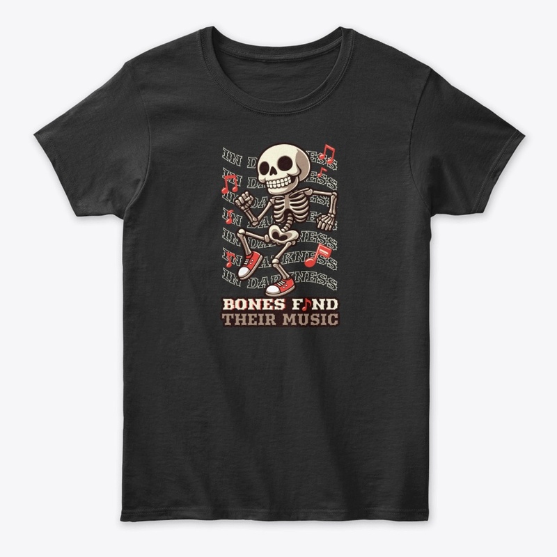 dance skeleton with musical notes
