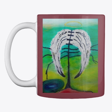 Angel Mug Maroon Kaos Front