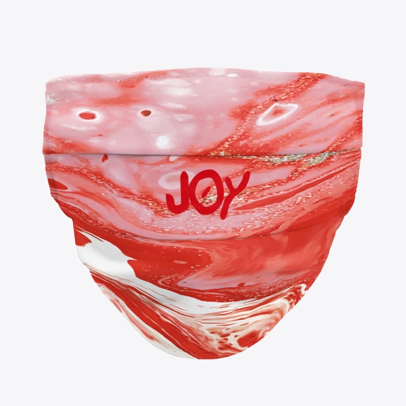 Red Marble "JOY" Face Mask