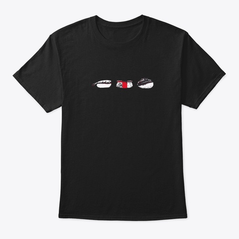 Sushi Japanese Food Gift Maki Black T-Shirt Front