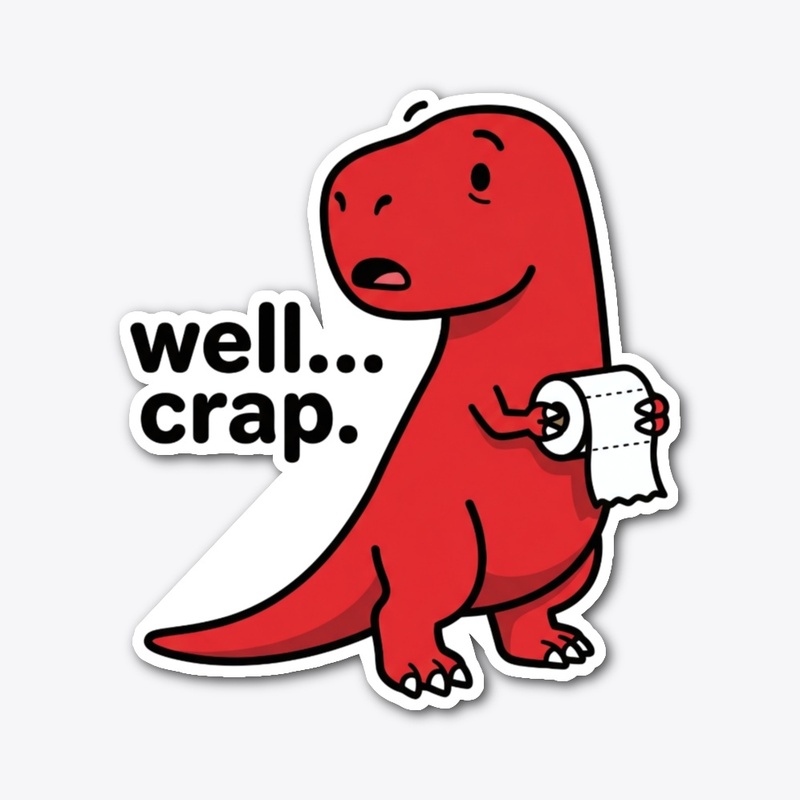 "Well Crap" Red T-Rex Toilet Paper