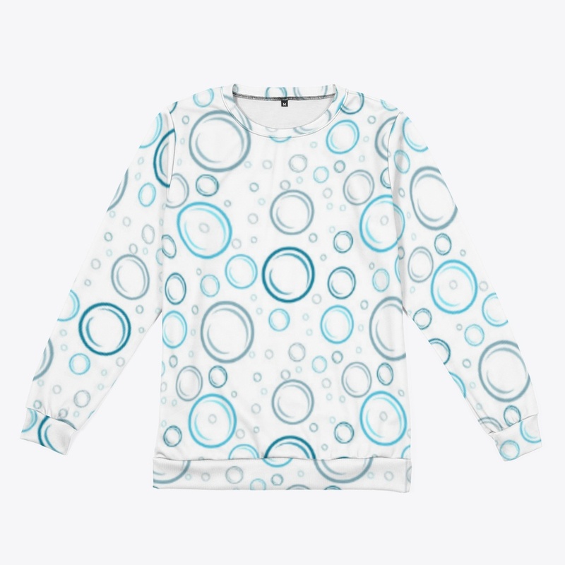 White and Blue Illustrated sweatshirt