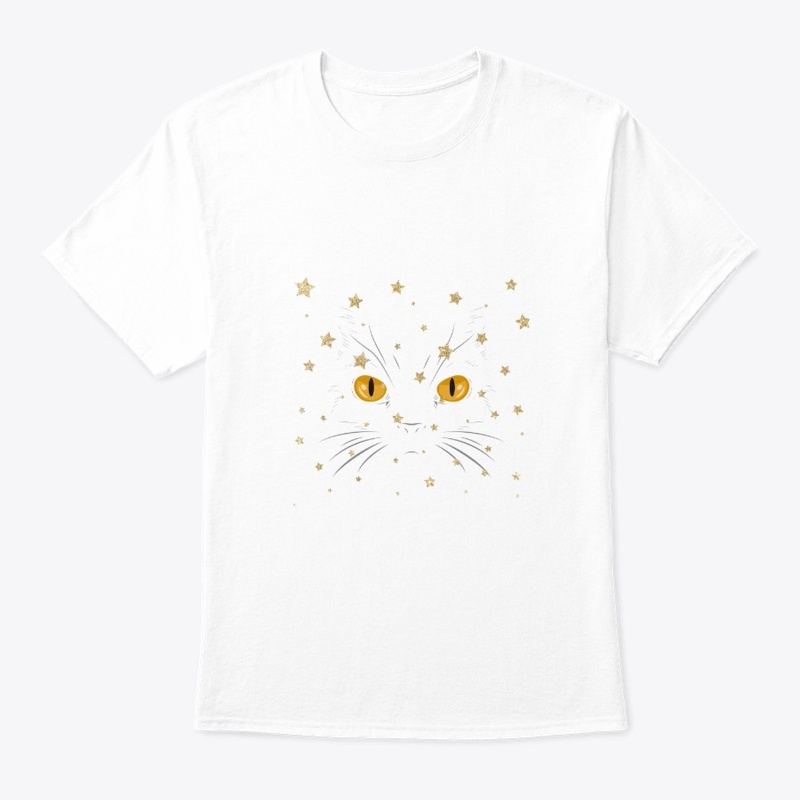 cute cat face & stars or meow