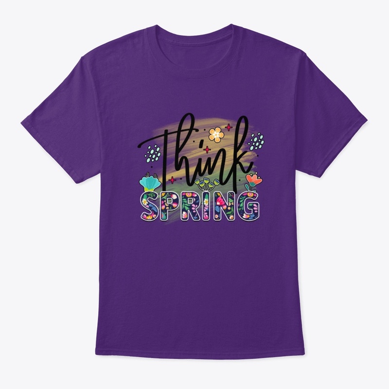 Think Spring Floral Text