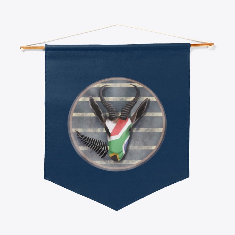 Springbok eating All Black fern