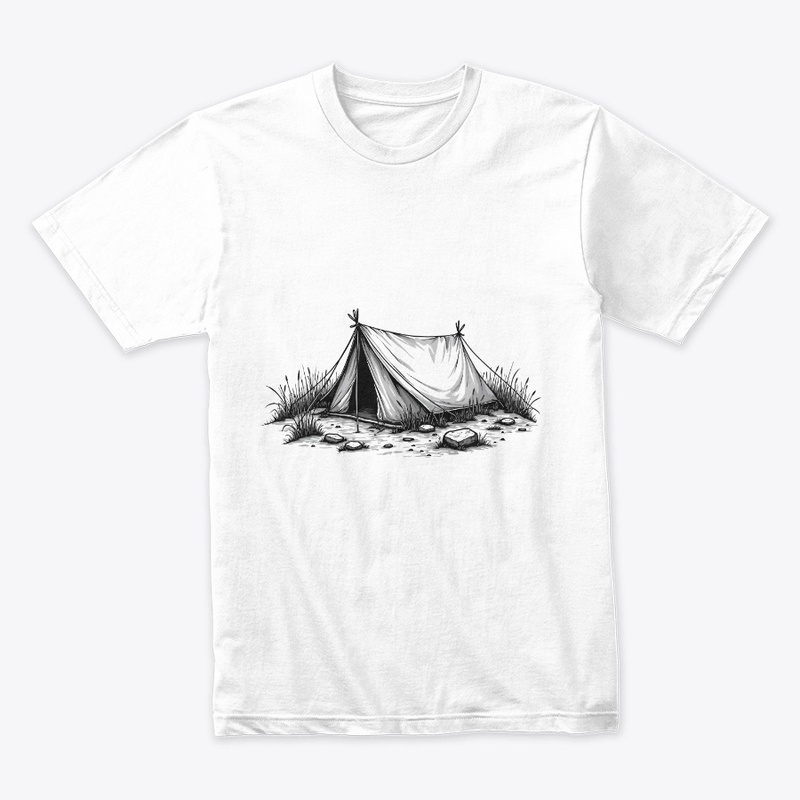 Vintage Camping Tent Drawing