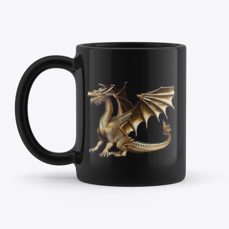 Majestic Gold Dragon Mug