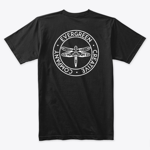 Support Local | Evergreen Creative Co Black áo T-Shirt Back