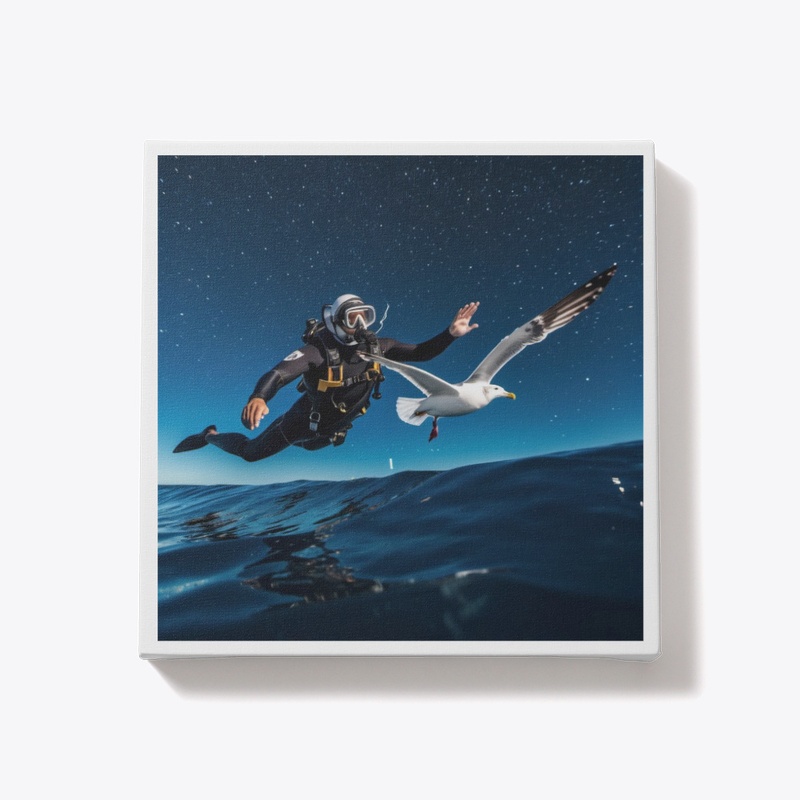Man chasing seagull