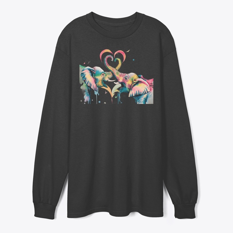Two Elephants and Hearts T-Shirt