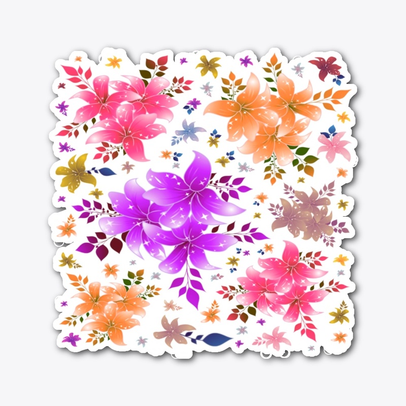 Multicolored lily flower design
