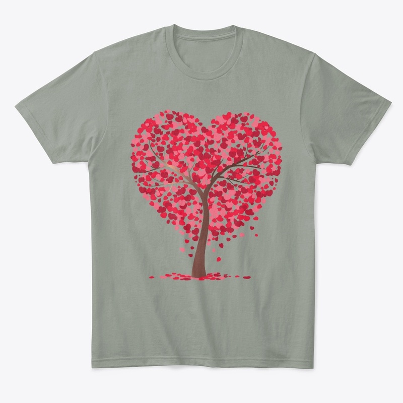 Love tree comfort tshirt,love heart tees