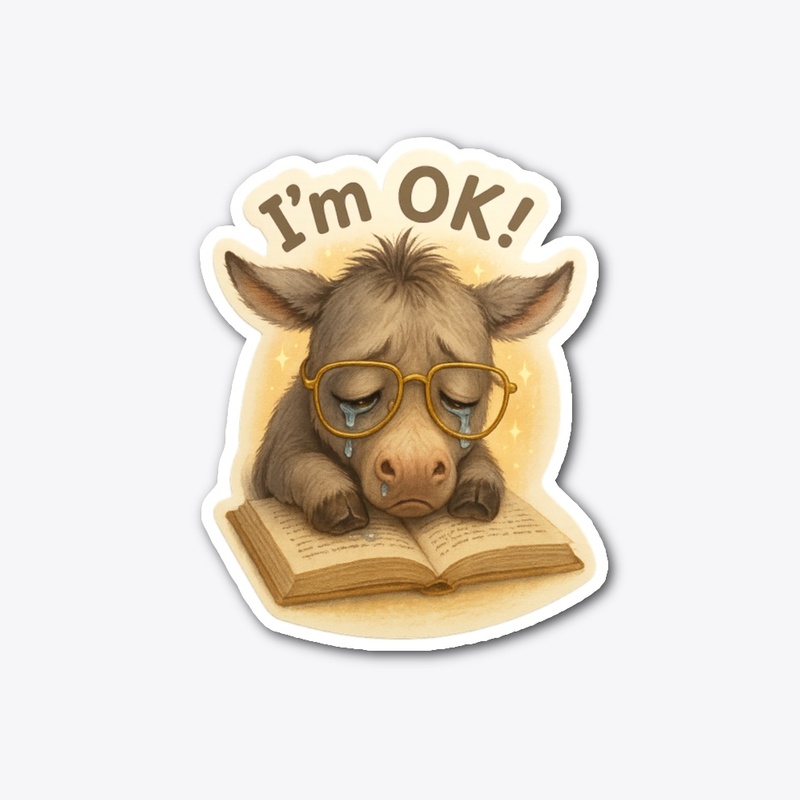 🐴💛"I'm OK!" Emotional Donkey Sticker😢