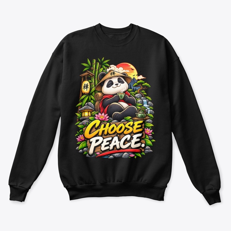 Choose Peace Panda T-Shirt Design 