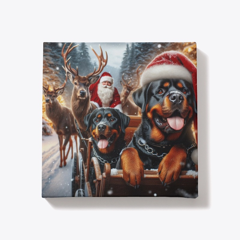 Rottweilers Santa Cart