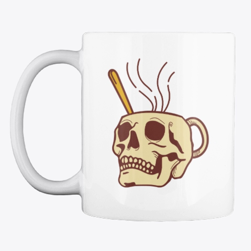Cup skull hot sticker