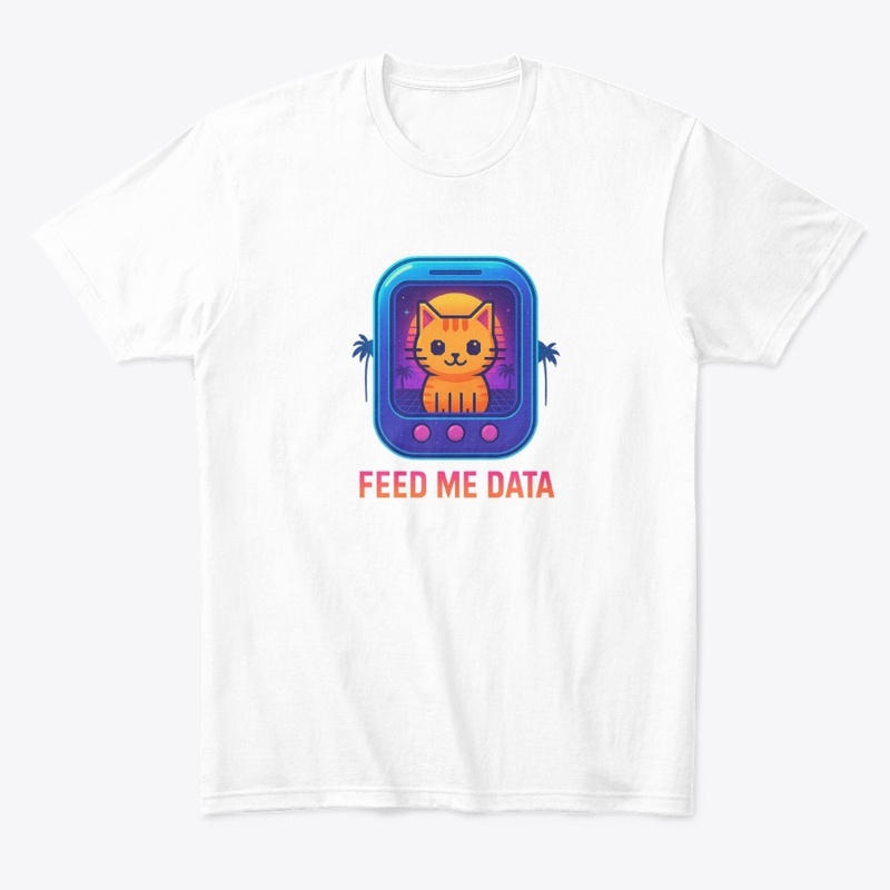 Retro Vaporwave Pixel Cat – Feed Me Data