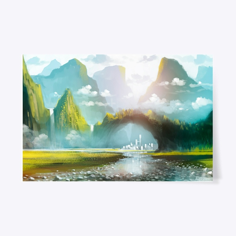 Between mountains