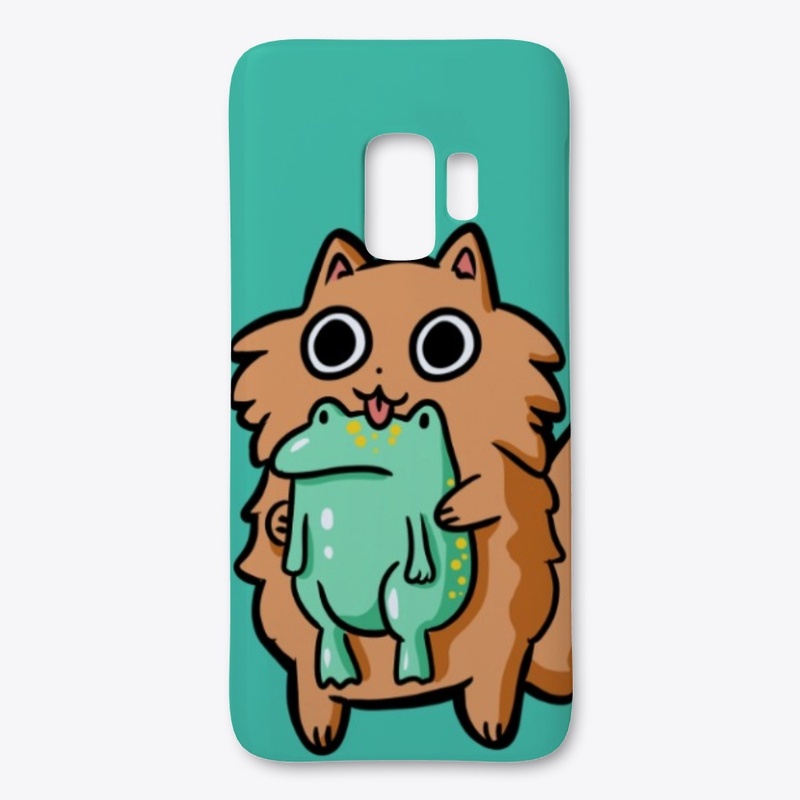 Cat Licking Frog