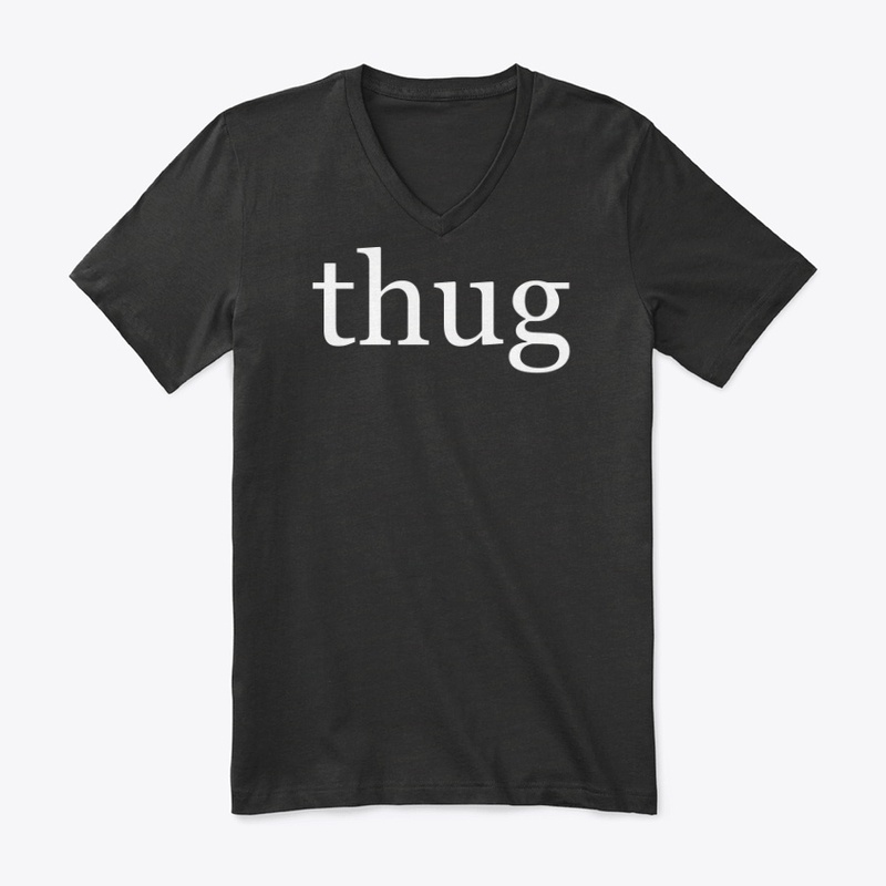 Thug in White on a Black Background
