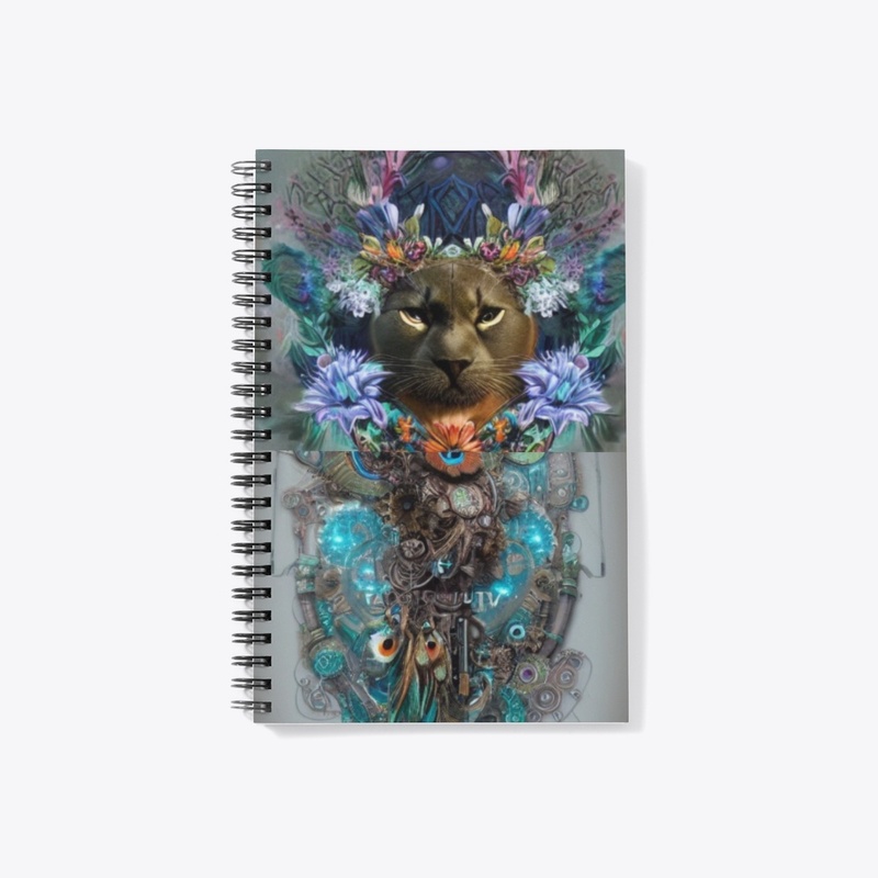 Panther with peacock feather regalia