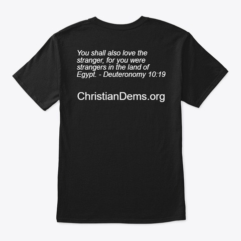 Jesus Built Bridges   Immigration "T" Black Camiseta Back